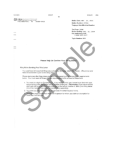 IRS Notice CP85A, Incorrect Filing Status
