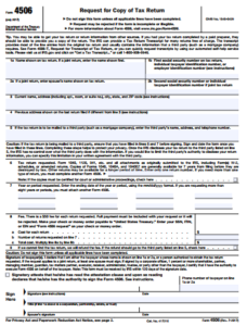 IRS Form 4506, Request for Copy of Tax Return