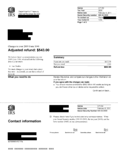 IRS Notice CP12M, Making Work pay and/or Government Retiree Credit Computed