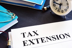 Filing a tax extension documents.