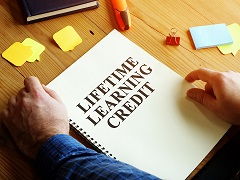 Lifetime Learning Credit on college student notebook