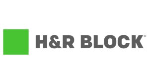 The green H&R Block square with dark grey "H&R Block" text to the right